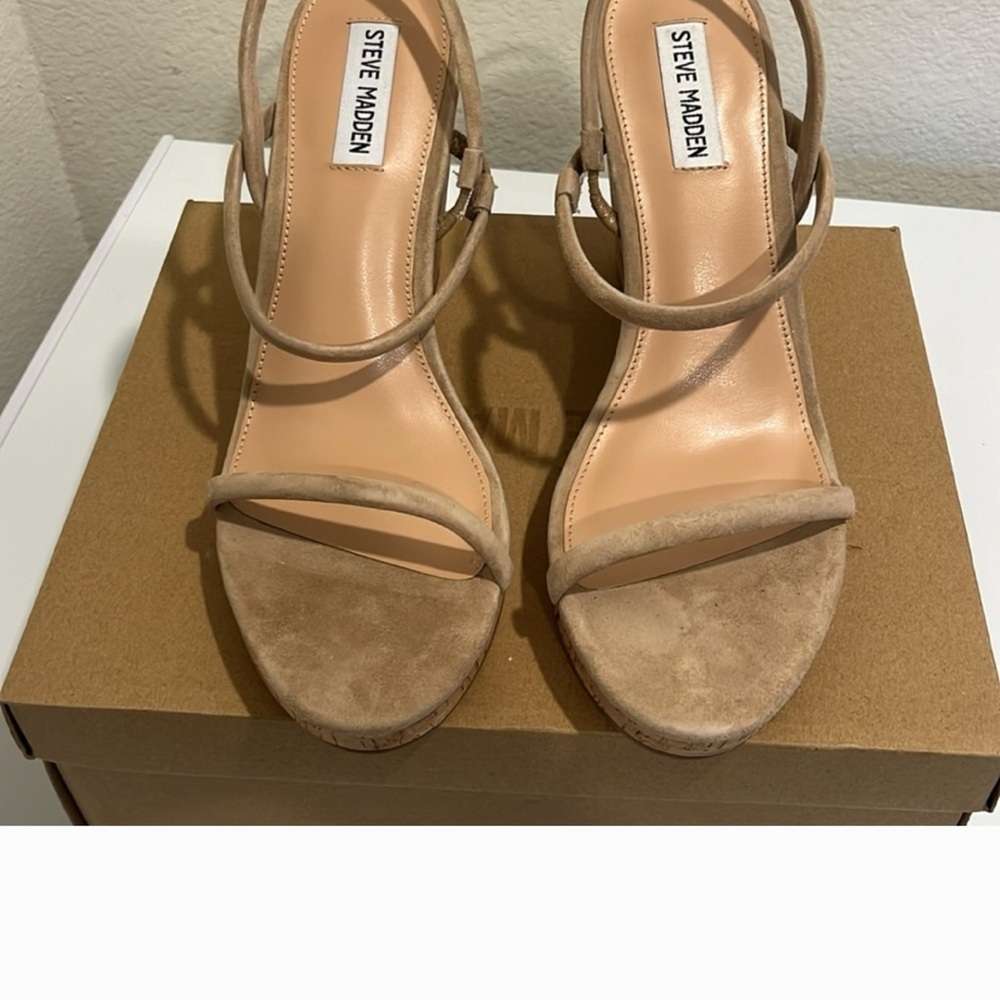 Steve Madden Beige Strappy Heels